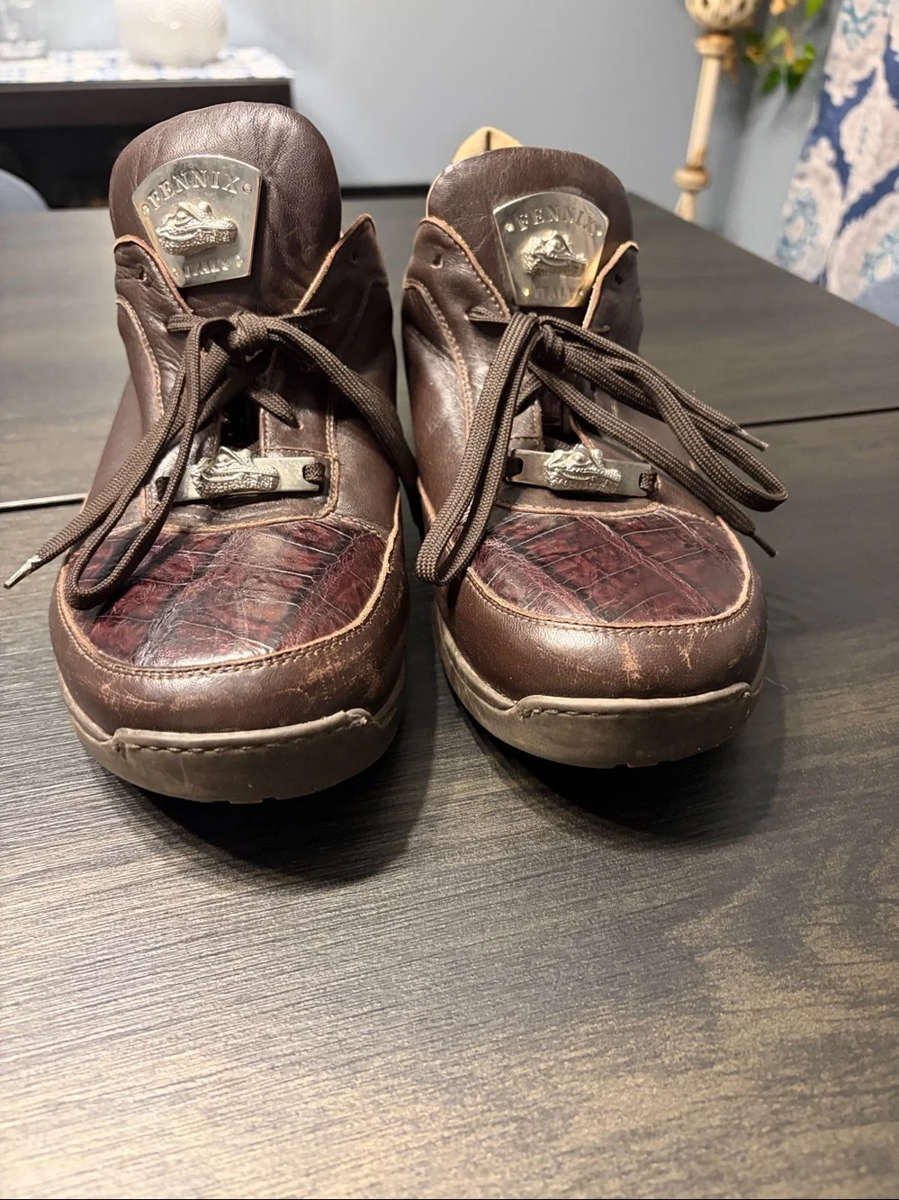 FENNIX ITALY Men’s Alligator & Calfskin Leather Casual Luxury Sneakers Size 11